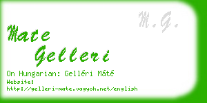 mate gelleri business card
